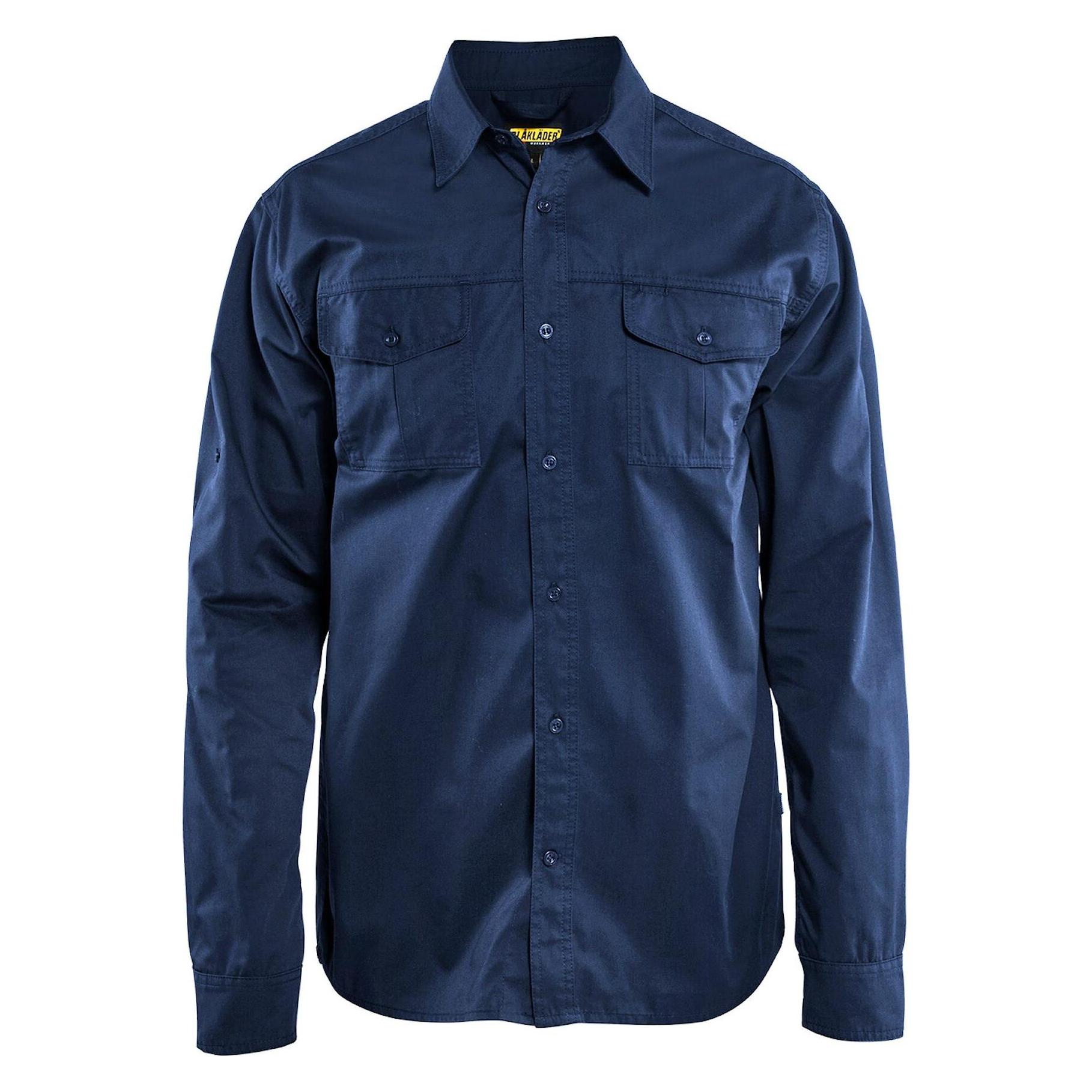 Husqvarna, Herren, Hemden, Langarmhemd Twill Marine Xxxxl, (4XL)