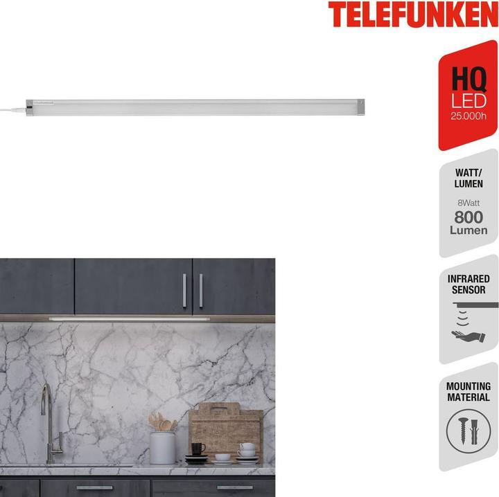 Produktbild Telefunken LED Unterbauleuchte, silber, 1xLED-Platine/8W (800 lm)