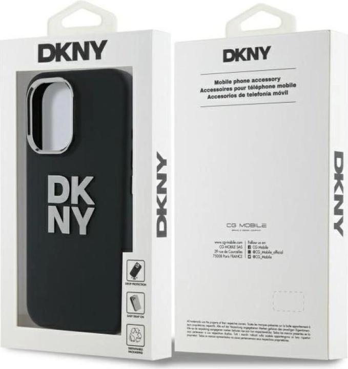 Actual product image DKNY DKHCP16SSMCBSK iPhone 16 6.1" czarny/black hardcase Liquid Silicone Metal Logo (Apple iPhone 16)