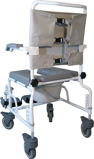 Produktbild Devilbiss Dusch- und Toilettenrollstuhl DuoMotion 5" Lenkrollen (200 kg)
