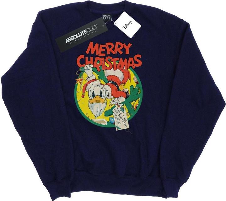 Actual product image Disney Womens/Ladies Donald Duck Merry Christmas Sweatshirt (L)
