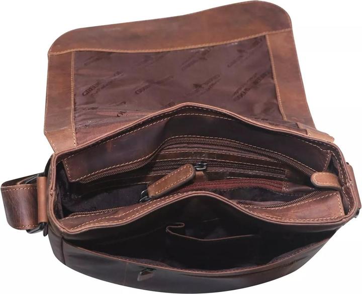 Produktbild Greenwood Herrentasche Echtleder 12 Zoll Hetwig Vintage Look Khaki No.14