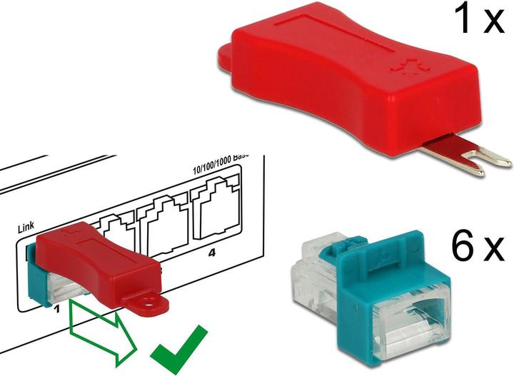 Image du produit Delock Clip de verrouillage RJ45 avec connecteur (Câble réseau Connecteur)