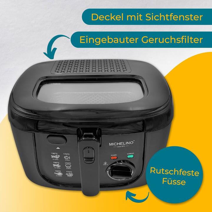 Produktbild Michelino Fritteuse Frittiergerät Bratgerät Frittierkorb Fettbackgerät