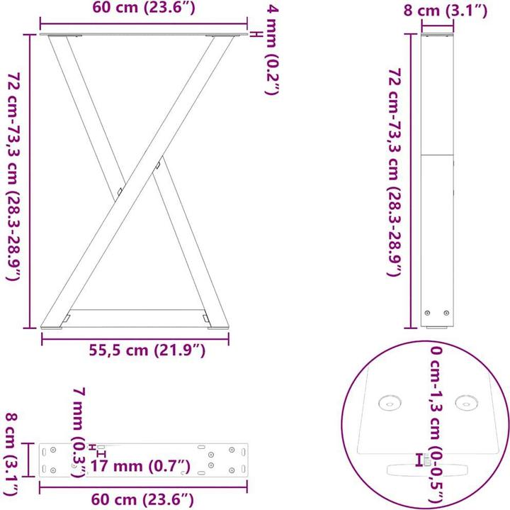 Actual product image vidaXL Esstischbein