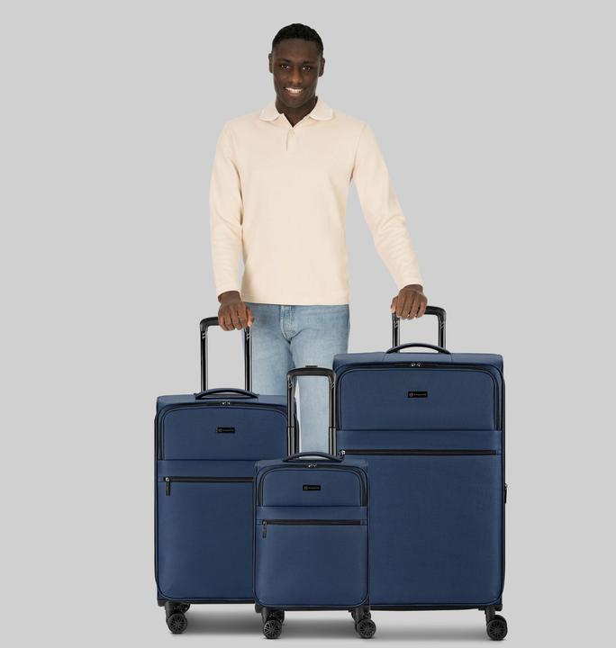 Actual product image Bugatti Valencia Soft 4 Rollen Kofferset 3-teilig mit Dehnfalte (190 l)