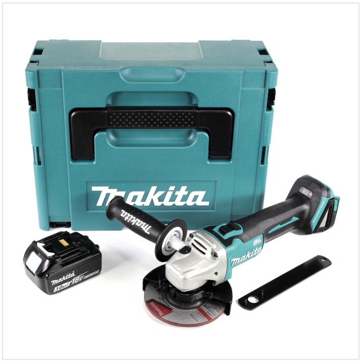 Actual product image Makita DGA 504 F1J 18 V Cordless Angle Grinder 125 mm Brushless + MAKPAC Carry Case + 1 x Battery BL (125 mm)