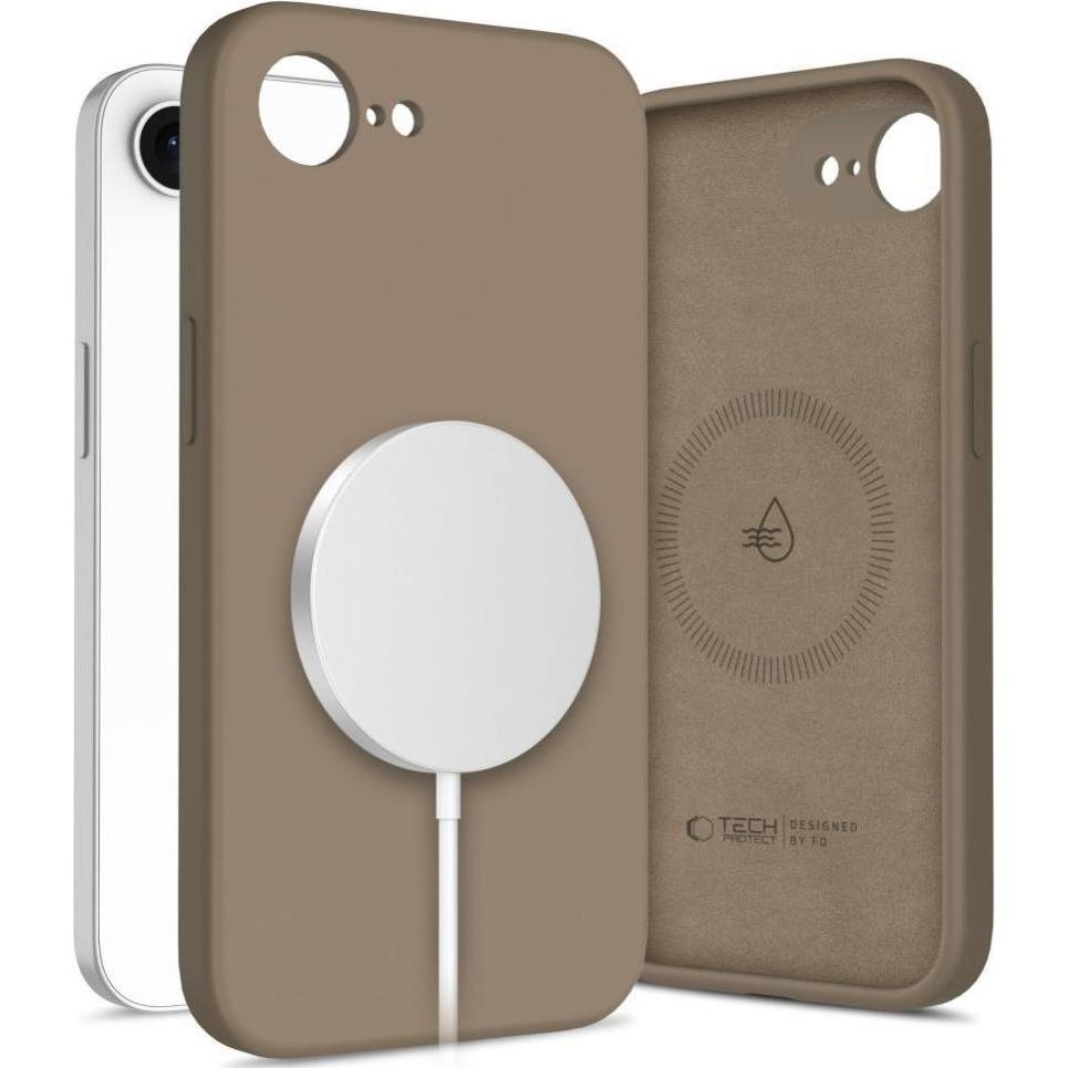 Tech-Protect Silikon Magsafe Iphone 16e / 17e Schokobraun (Apple iPhone 16e, Apple iPhone 17), Cover smartphone, Marrone