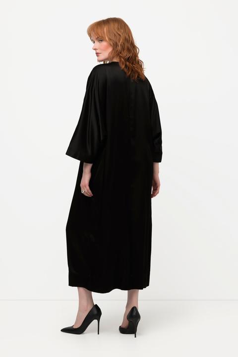Produktbild Ulla Popken Midikleid, Satin, V-Ausschnitt, Halbarm, Taschen (42, 44)