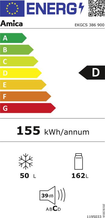 Label énergétique Amica EB-Kühl/Gefrierkombi (212 l)