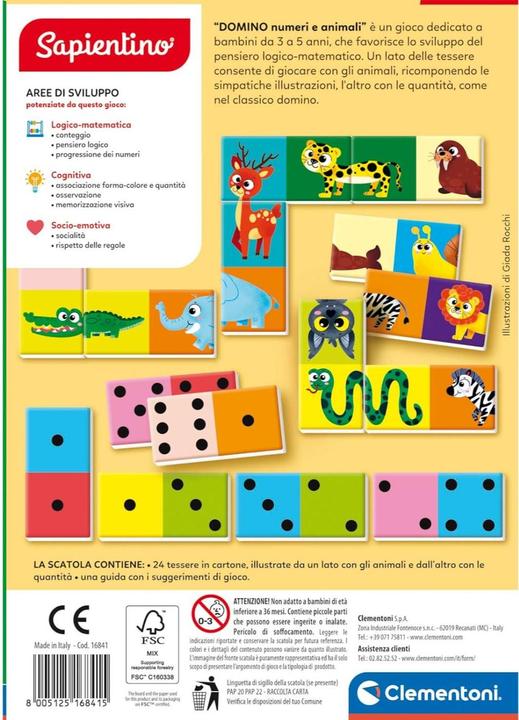 Actual product image Clementoni Domino Numeri e Animali (German)