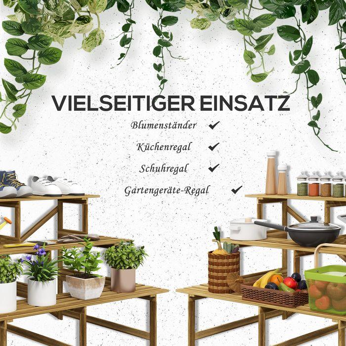 Produktbild Outsunny Pflanzentreppe mit 3 Stufen