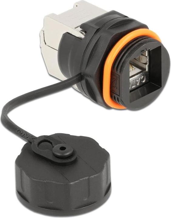 Produktbild Delock Kabelverbinder RJ45 Buchse zu Cat.6A LSA mit Verschlusskappe wasserfest (Netzwerk Kupplung)