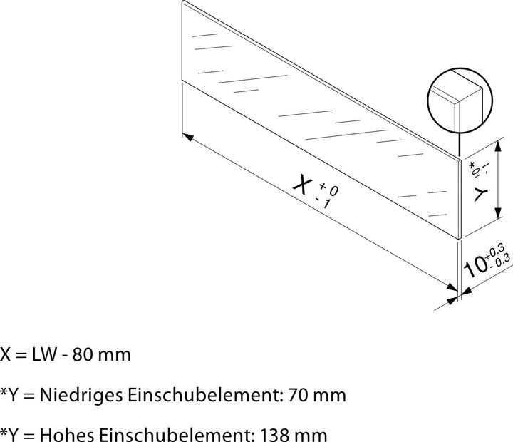 Productafbeelding Blum Frontinzetstuk LEGRABOX zuiver/vrij C, helder glas