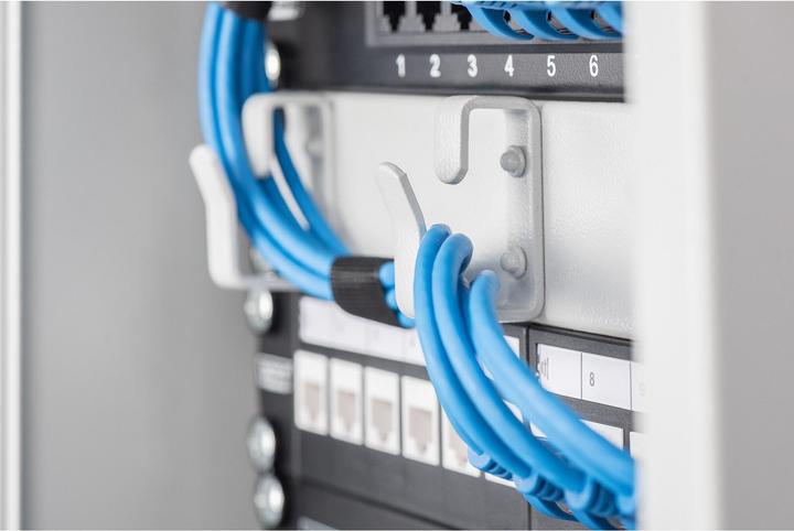 Actual product image Digitus 10 inch cable management panel 1U 3 rings colour grey RAL 7035