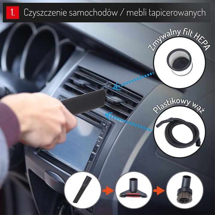 Actual product image Camry CR 7045 industrial vacuum cleaner stainless steel