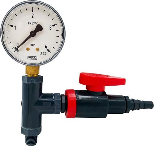 Actual product image Calplas Venting filter FA 35 with pressure gauge with T and 2-way valve