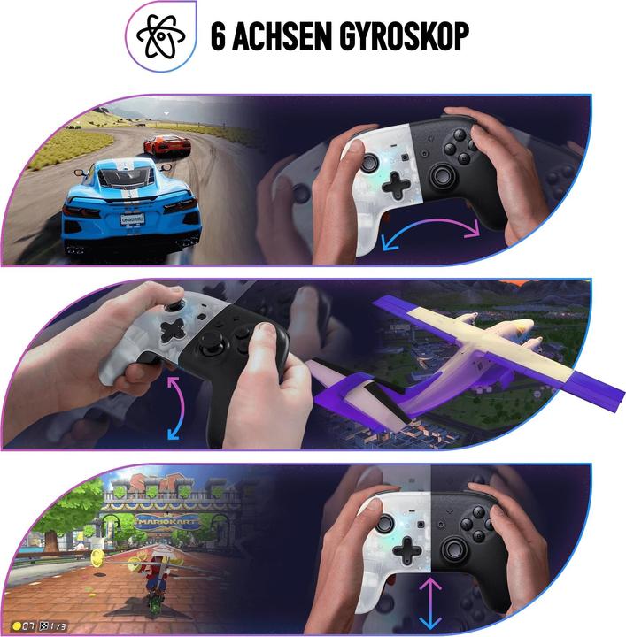 Produktbild Oniverse Onipad - Bluetooth Controller Für Nintendo Switch, PC, IOS & Android - Weiss (Switch, PC, iOS, Android)