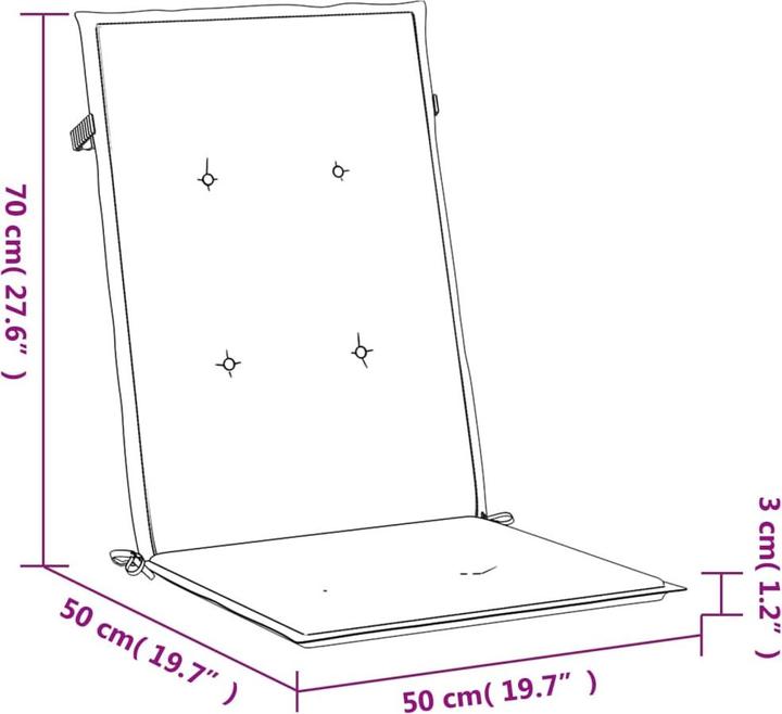 Produktbild vidaXL Gartenstuhlauflage für Hochlehner (120 x 50 cm)