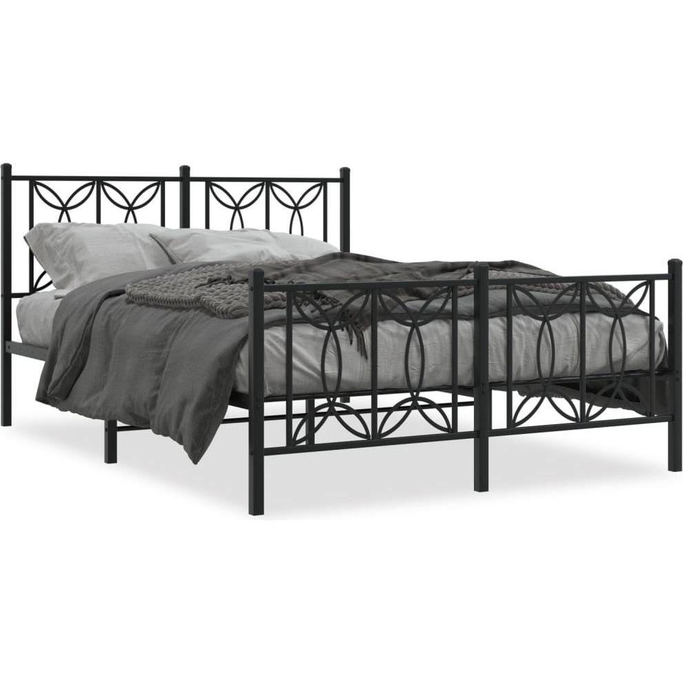 VidaXL, Bett, Bettgestell mit Kopf- und Fussteil (135 x 190 cm)