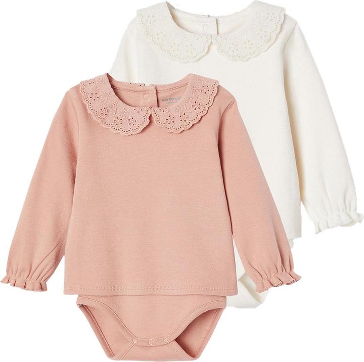 Immagine prodotto Vertbaudet 2er-Pack Baby Shirtbodys mit langen Ärmeln, Bio-Baumwolle (80)