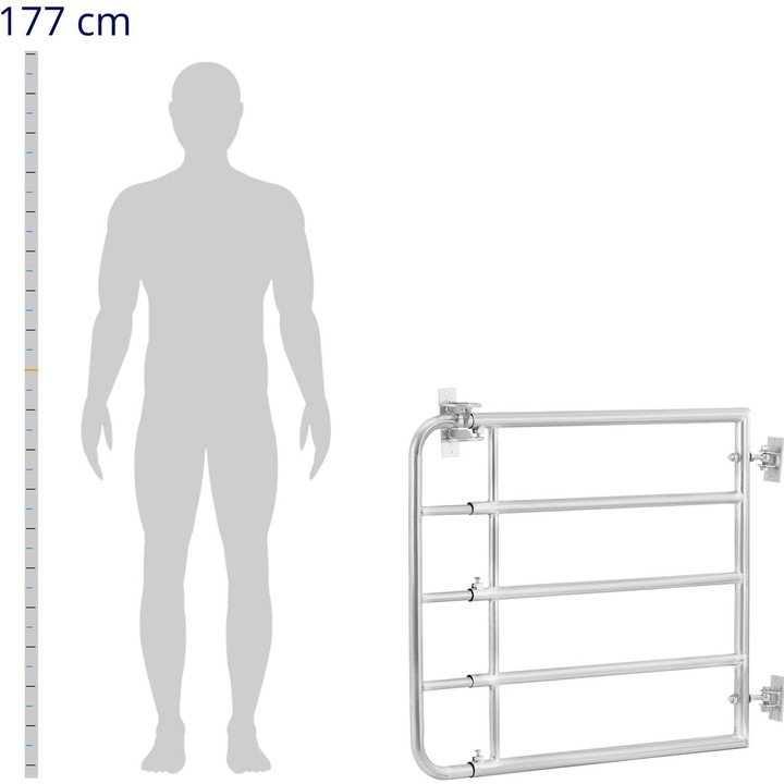 Produktbild Wiesenfield Weidetor verstellbar 100 - 170 cm Weidezauntor mit Gitter verzinkter Stahl