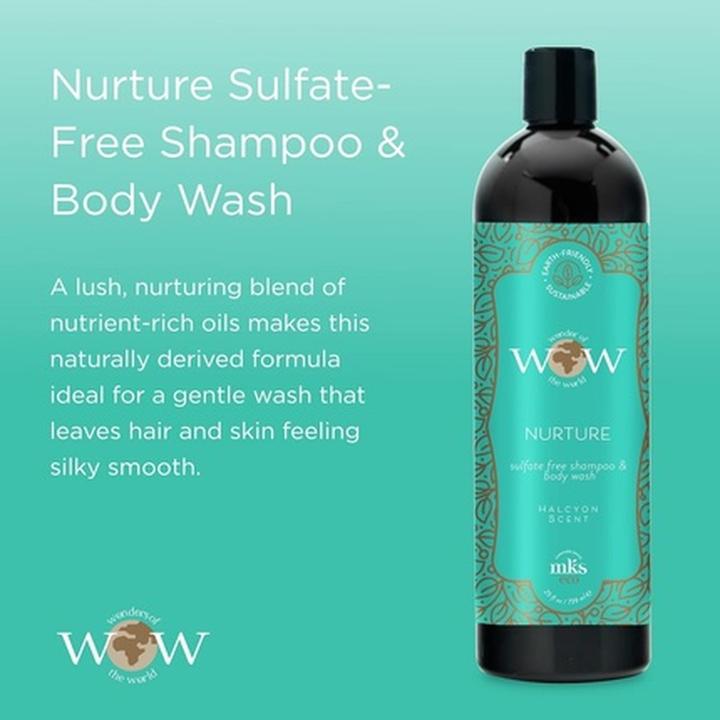 Immagine prodotto Earthly Body MKS eco WOW Nurture Shampoo e lavaggio corpo senza solfati Halcyon Profumo Vegan Cruelty Free 25 Fl