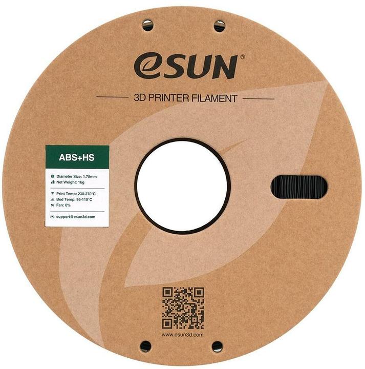 Image du produit eSUN EABS+HS 1,75mm BLACK 1kg (ABS, 1.75 mm, 1000 g, Noir)