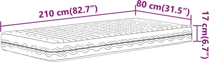 Produktbild VidaXL Schaumstoffmatratze Kaltschaummatratze Matratze Weiss Härtegrad H2 H3 (80 x 210 cm, Schaumstoffkern)