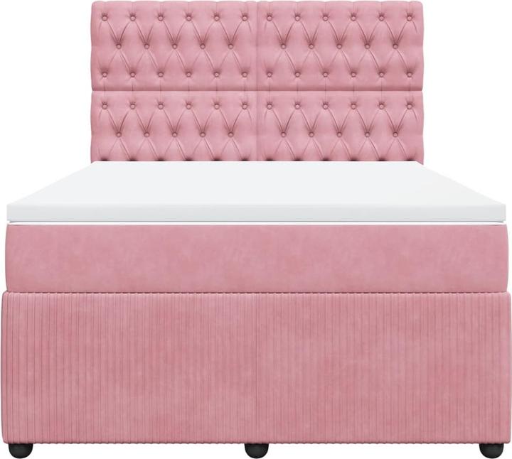 Actual product image vidaXL Bo x spring bed with mattress 160 x 200 cm velvet (160 x 200 cm)