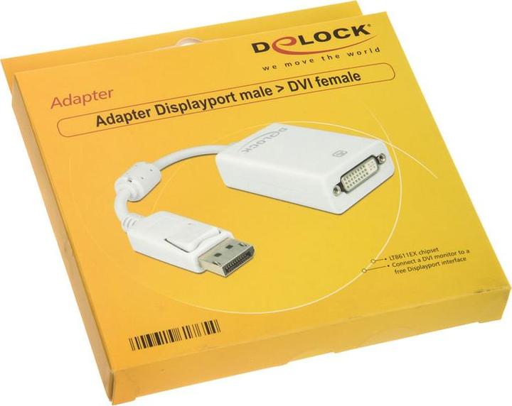 Productafbeelding Delock Monitoradapter DP St naar DVI24+5-Bu wit (DVI, 12.50 cm)