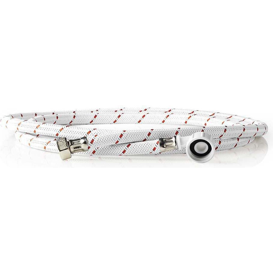 Nedis Nylon Zulaufschlauch 1/2 " Straight 3/4 ‚‘ abgewinkelt 10 bar 90 °C 2.00 m Anwendu Unisex, Zubehör Waschen + Trock...