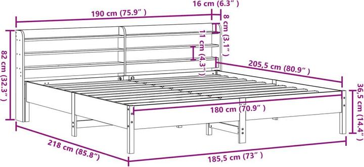 Image du produit vidaXL Bettgestell (180 x 200 cm)