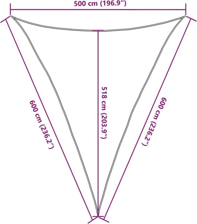 Produktbild vidaXL Sonnensegel (500 x 600 cm)