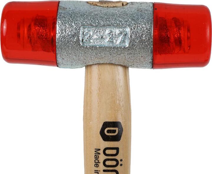 Produktbild Dönges Kunststoffhammer mit lackiertem Eschenstiel, 27 mm, rot (233 g)
