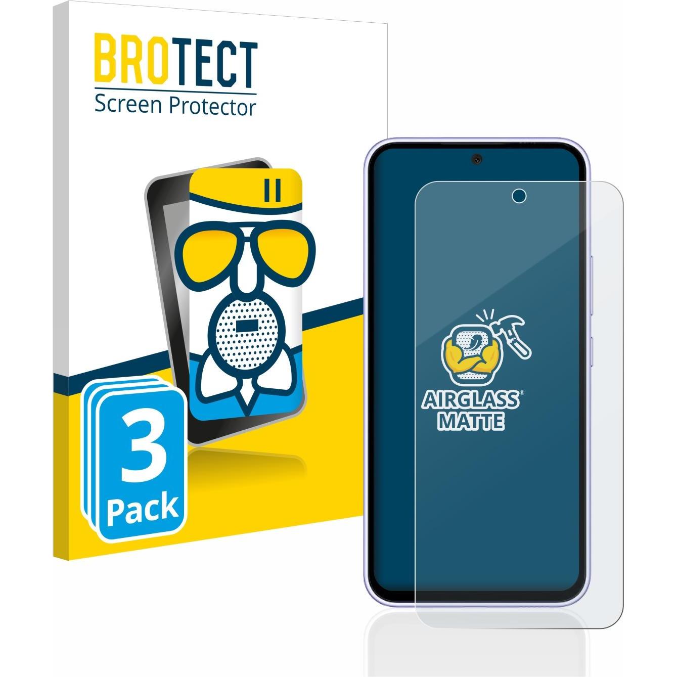 BROTECT AirGlass Panzerglasfolie Matt (3 Stück, Samsung Galaxy A54 5G), Smartphone Schutzfolie, Grau