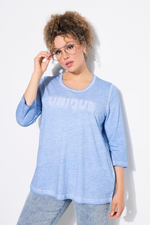 Produktbild Ulla Popken Shirt, Statementstickerei, Classic, Rundhals, 3/4-Arm (46, 48)
