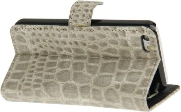 Produktbild König Design Handyhülle Croco (Flip Quer) für Handy Apple iPhone 5C grau (Apple iPhone 5c)