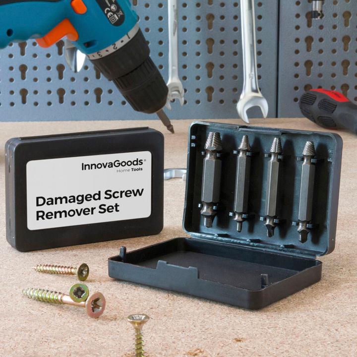 InnovaGoods Screw extractor for defective screws 4 pieces
