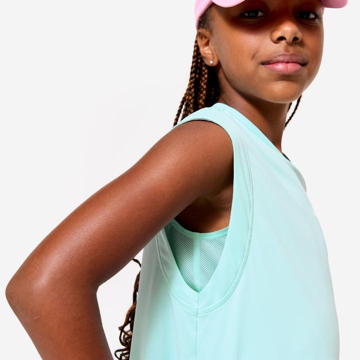 Image du produit Decathlon T-shirt multisport respirant 2 en 1 fille, Vert menthe