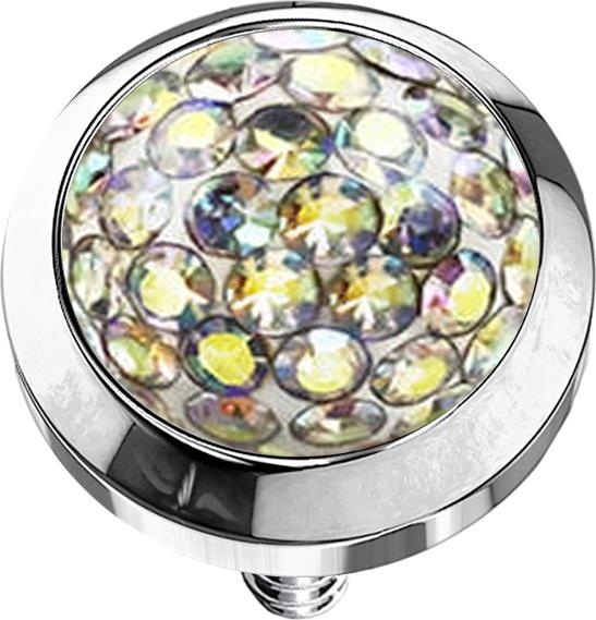 Produktbild Star Piercing Dermal Anchor Kristall Kuppel multicolor Epoxy Schutzschicht (ohne Messing, Chirurgenstahl 316L)