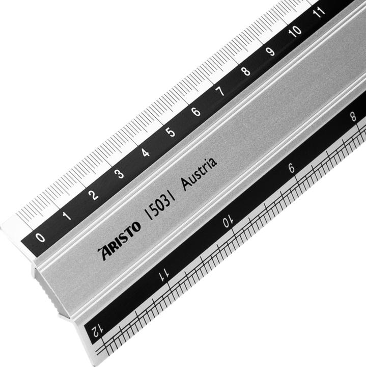 Productafbeelding Aristo Aluminium liniaal mm schaalverdeling 30cm rubberen onderlegger (30 cm)