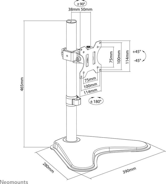 Image du produit Neomounts Support de bureau (Tables, 32", 8 kg)