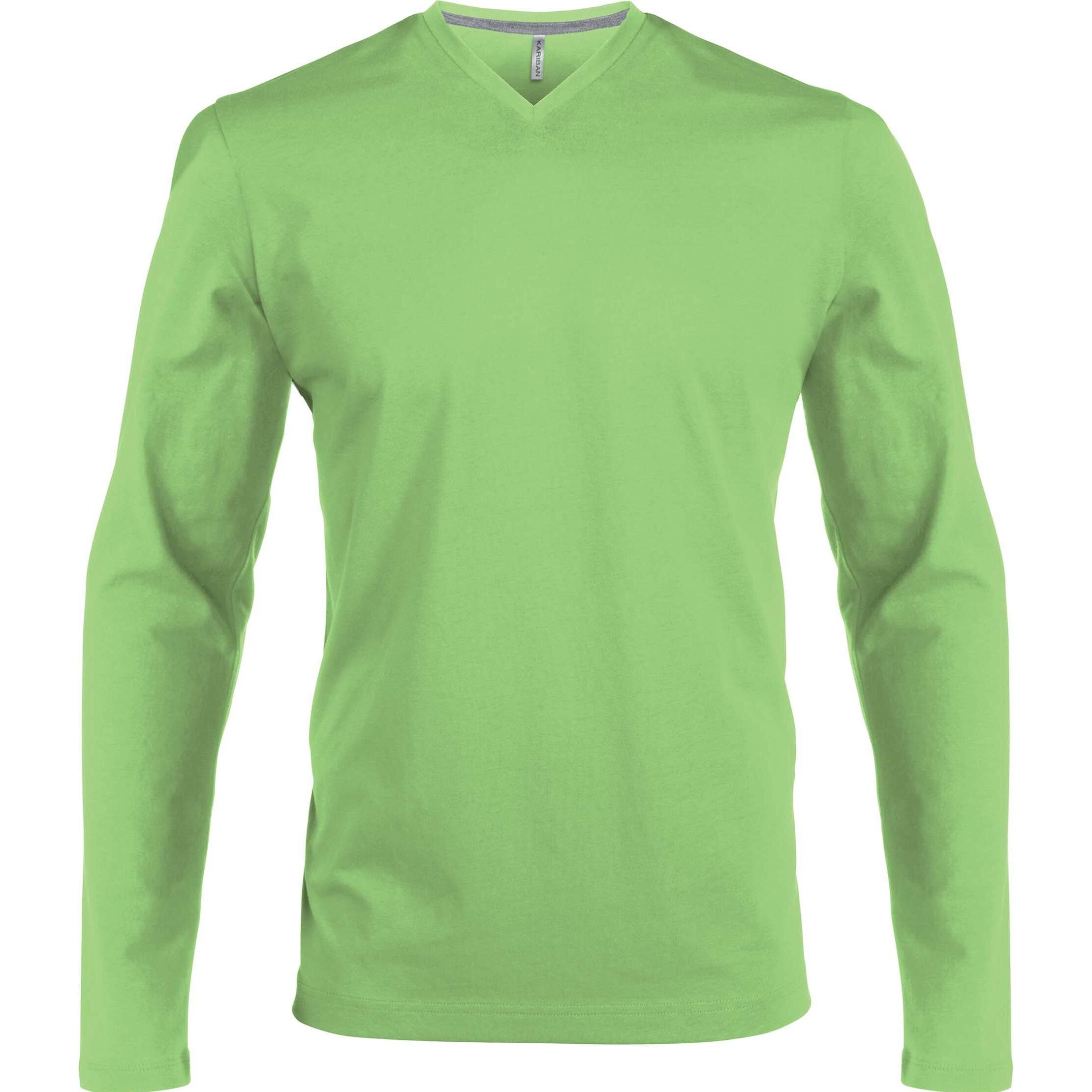 Kariban, Herren, Shirt, Col V manches longues, Grün, (3XL)