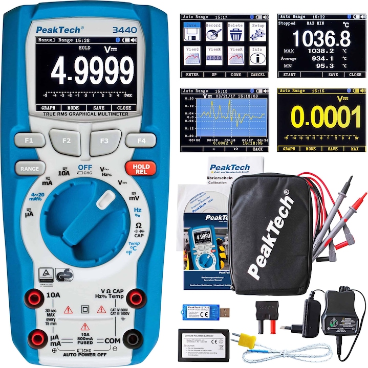 Actual product image Peaktech P 3440 Graphical digital multimeter (CAT III 1000V, CAT IV 600V)