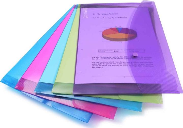 Produktbild Rapesco 5 Dokumententaschen farbsortiert genarbt (A4+, 5x)