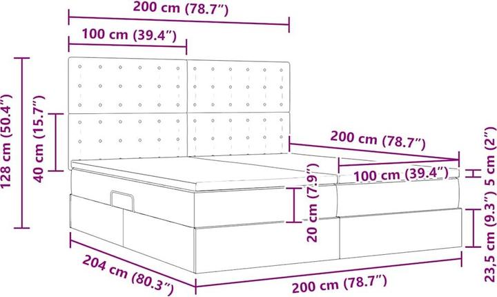 Produktbild vidaXL Bettmatratze mit Stauraum (Schaumstoffkern, 200 x 200 cm)