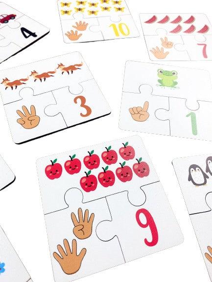 Actual product image Activity Board Wooden puzzle learning numbers, 3 piece puzzle, educational material, homeschool preschool cards (30 pieces)