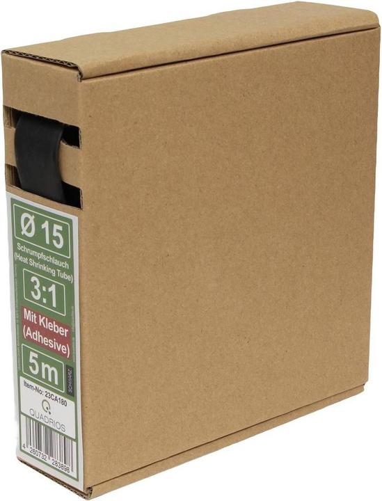 Actual product image Quadrios 23CA180 Heat shrink tubing with adhesive black Shrink ratio:3:1 5 m (1x)
