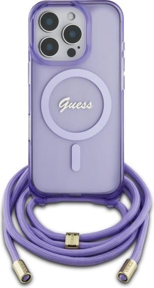 Produktbild Guess GUHMP16LHCTSGNSU iPhone 16 Pro 6.3" fioletowy/purple hardcase Crossbody Cord Script MagSa